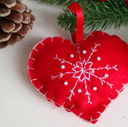 Décoration de Noël  - Cœur Rouge - à Suspendre - Feutrine rouge
