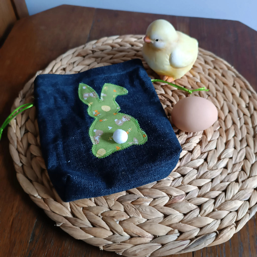 Pochon de pâques Récup’ Tissu de Lili - Sac de pâques - pâques 2025 - chasse aux œufs - sac pour Pâques - cadeau de Pâques - Pâques en 2025 - cadeau Pâques enfant - cadeau Pâques adulte