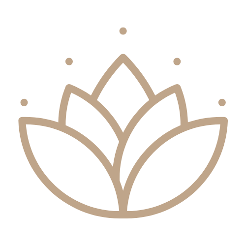 icone d'un lotus marron sur fonds clair