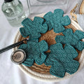 Lot de 5 lingettes démaquillantes lavables en forme de fleurs vertes