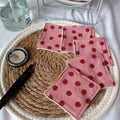 Lot de 5 lingettes démaquillantes lavables roses en molleton de coton
