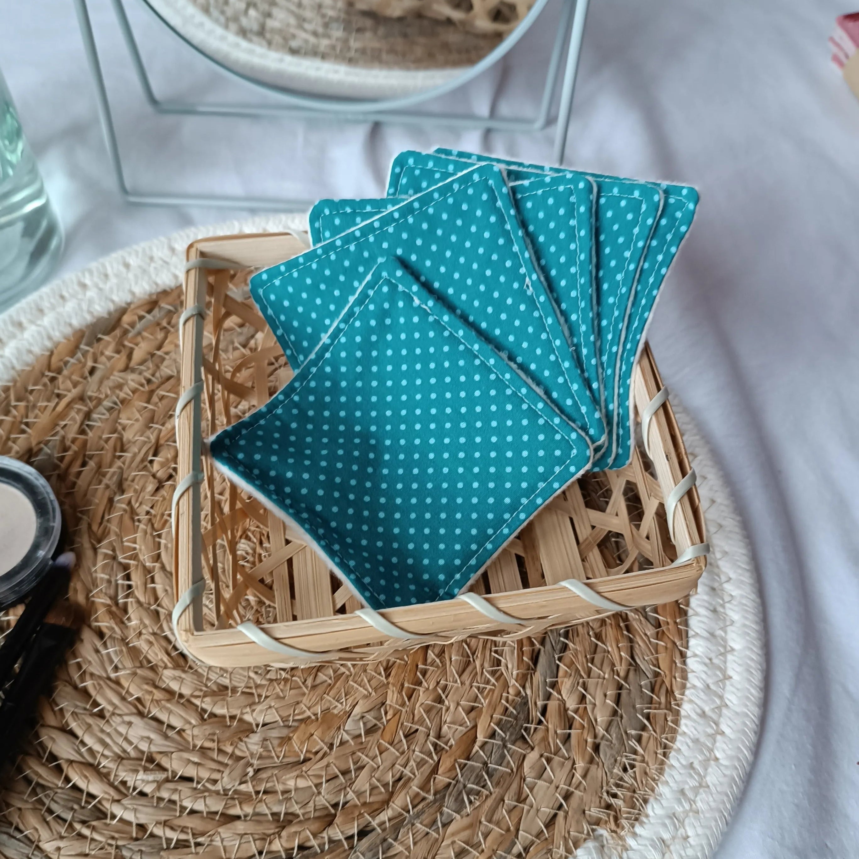 Lingettes démaquillantes - lingettes lavables - lingettes réutilisable - accessoires zéro déchet - lingettes écoresponsable - lingettes éponge de bambou - lingette démaquillante lavable - lot de 5 lingettes démaquillantes lavables – lingettes lavables démaquillantes de Récup’ Tissu de Lili