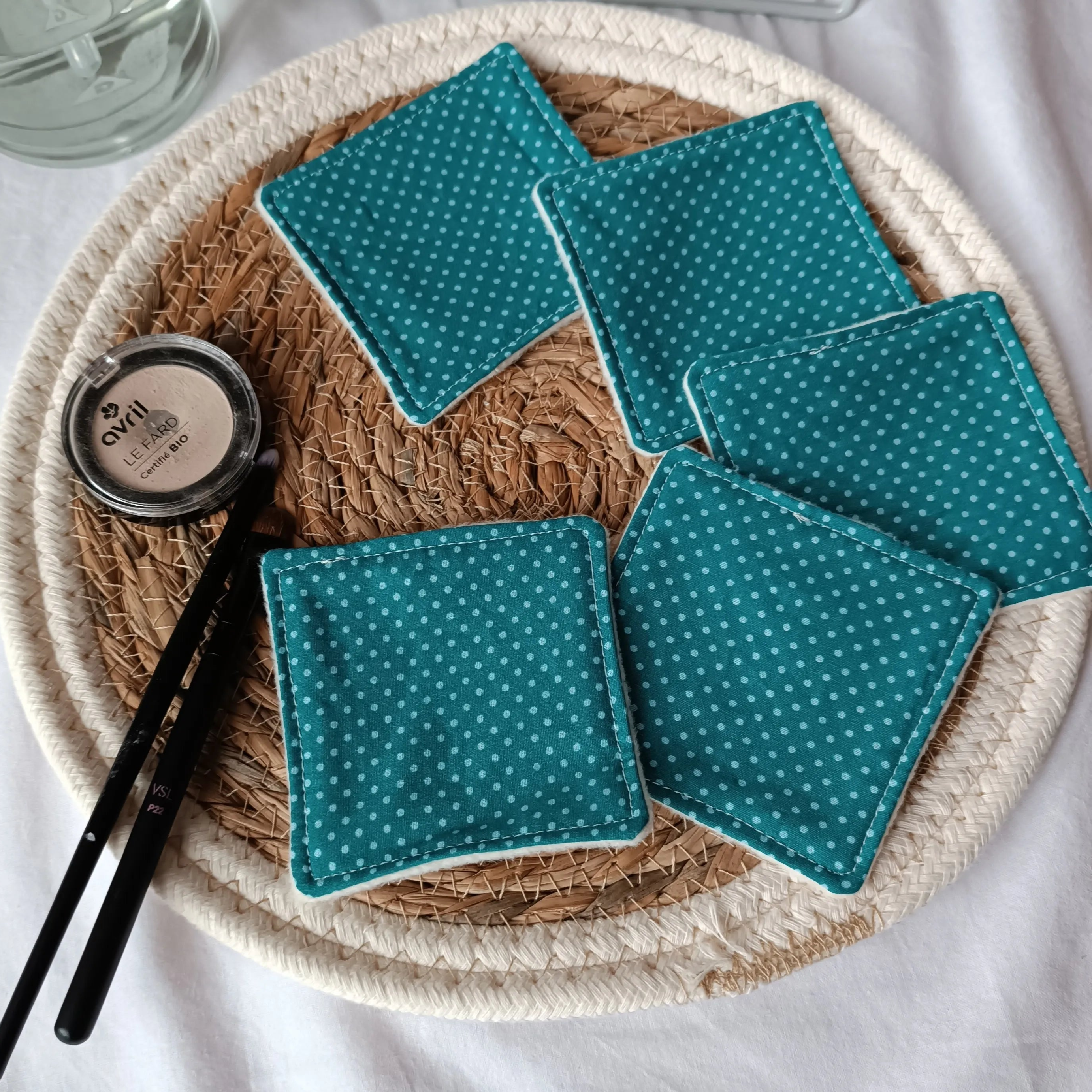 Lingettes démaquillantes - lingettes lavables - lingettes réutilisable - accessoires zéro déchet - lingettes écoresponsable - lingettes éponge de bambou - lingette démaquillante lavable - lot de 5 lingettes démaquillantes lavables – lingettes lavables démaquillantes de Récup’ Tissu de Lili