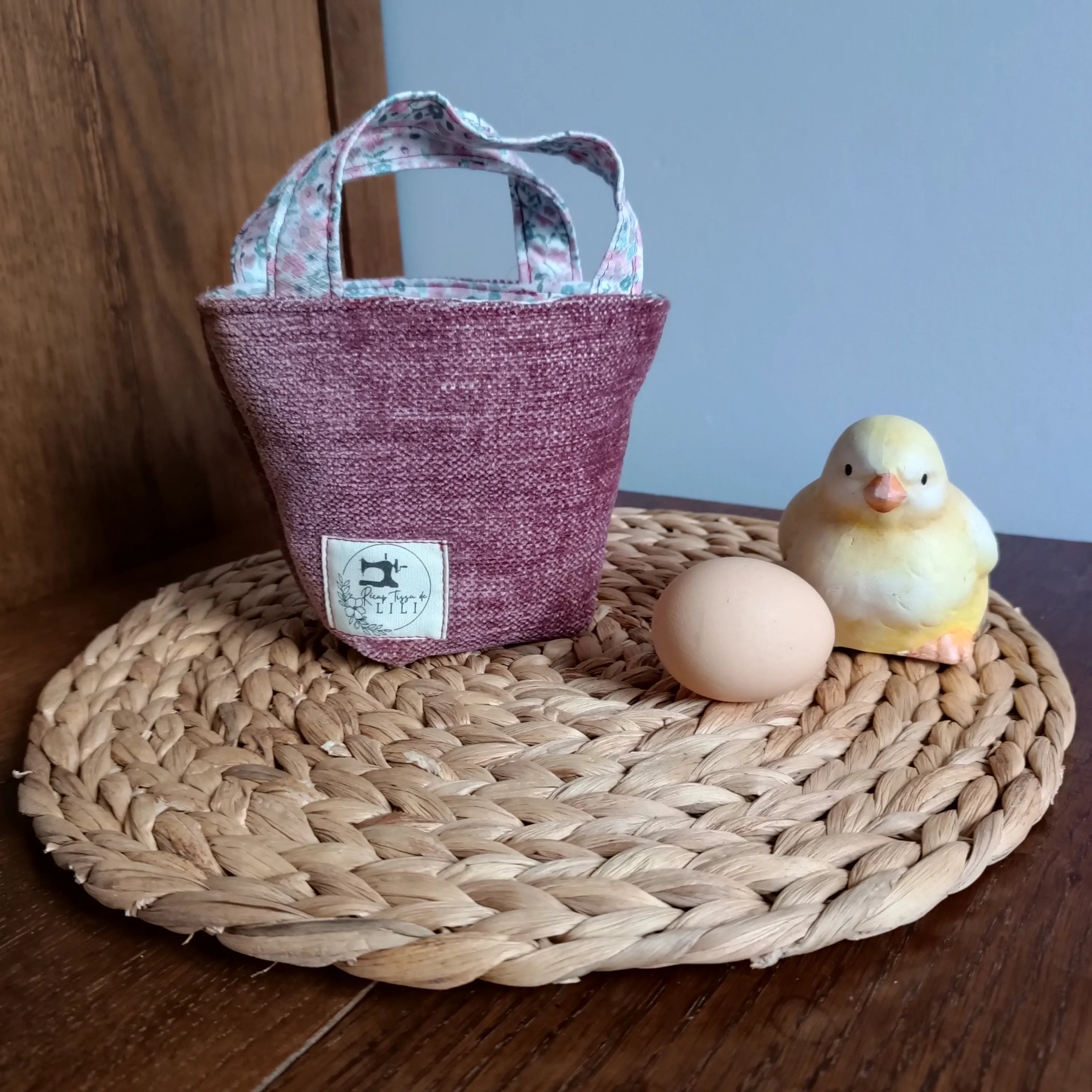 Panier de pâques de Récup’ Tissu de Lili - pâques 2026 - chasse aux œufs - sac pour Pâques - cadeau de Pâques - Pâques en 2026 - cadeau Pâques enfant - décoration paques artisanale
