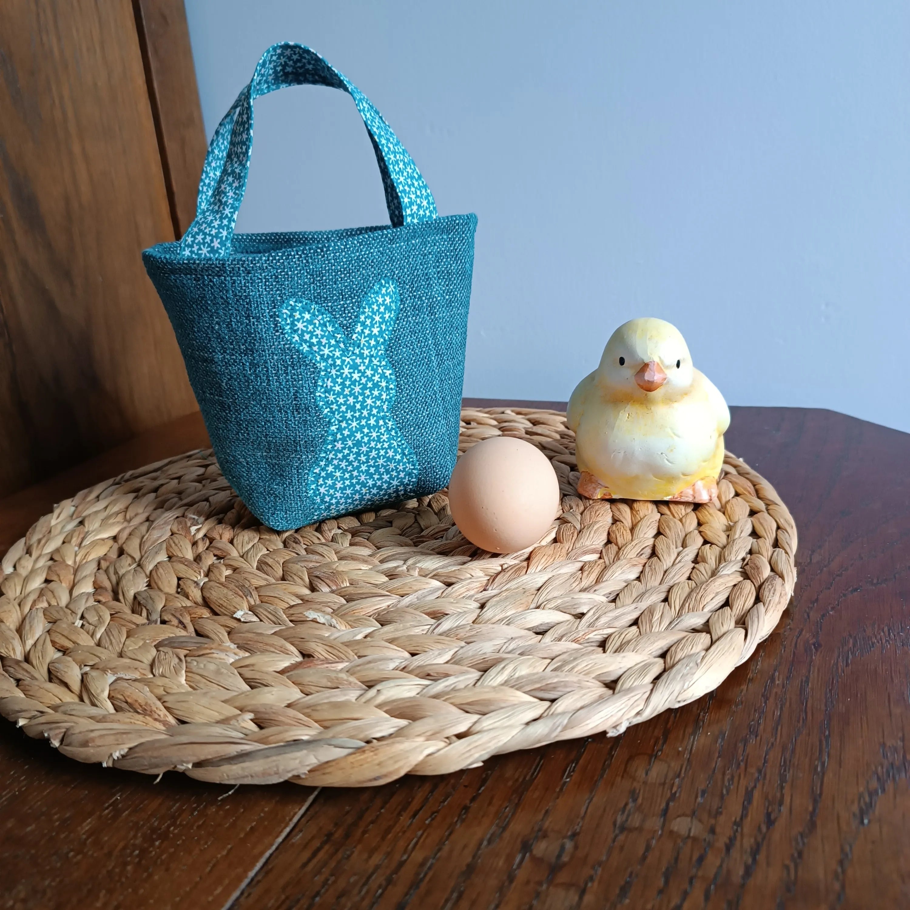 Panier de pâques récup Tissu de Lili - pâques 2026 - chasse aux œufs - sac pour Pâques - cadeau de Pâques - Pâques en 2026 - cadeau Pâques enfant - décoration Pâques artisanale