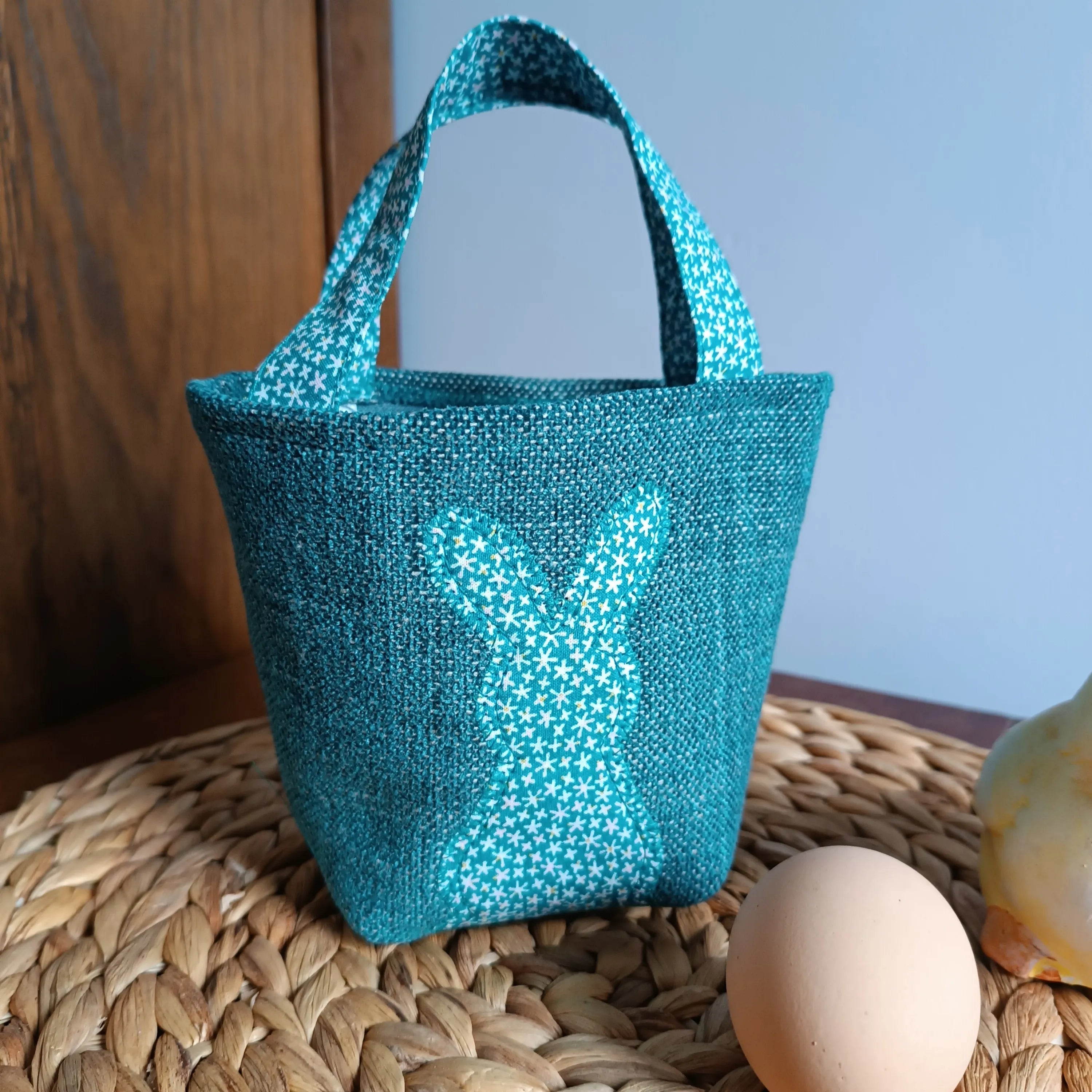 Panier de pâques récup Tissu de Lili - pâques 2026 - chasse aux œufs - sac pour Pâques - cadeau de Pâques - Pâques en 2026 - cadeau Pâques enfant - décoration Pâques artisanale