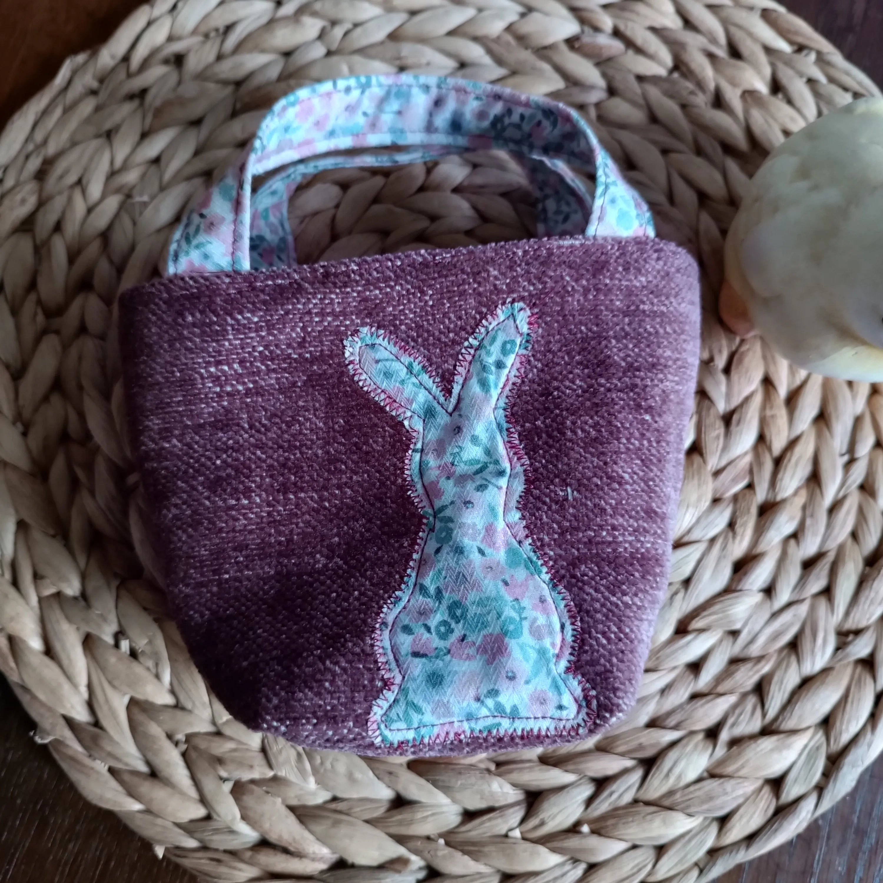 Panier de pâques de Récup’ Tissu de Lili - pâques 2026 - chasse aux œufs - sac pour Pâques - cadeau de Pâques - Pâques en 2026 - cadeau Pâques enfant - décoration paques artisanale