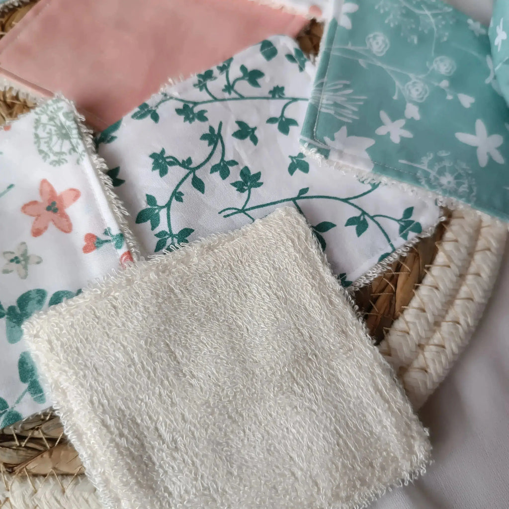 Lingettes démaquillantes lavables faites main, alternative zéro déchet en salle de bain