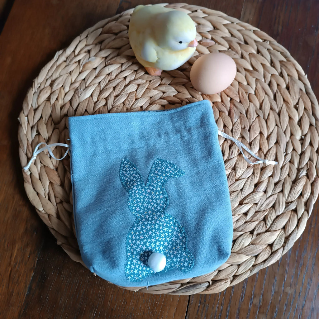 Pochon de pâques Récup’ Tissu de Lili - Sac de pâques - pâques 2025 - chasse aux œufs - sac pour Pâques - cadeau de Pâques - Pâques en 2025 - cadeau Pâques enfant - cadeau Pâques adulte